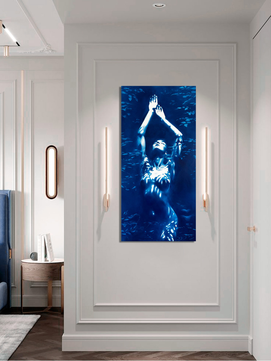 The Forest Nymph's Conversation with the Moon - Blue Night Nude